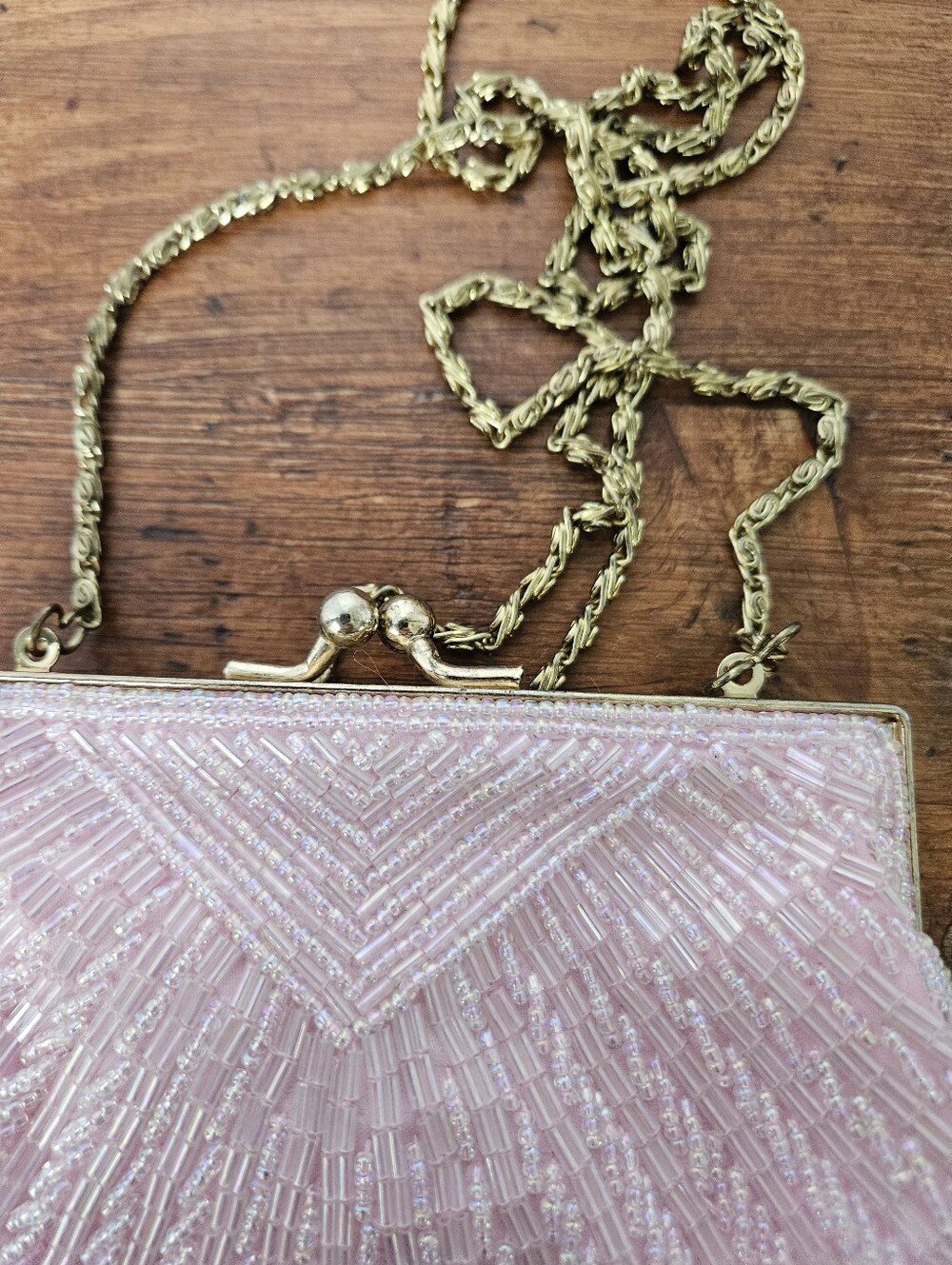 Vintage Beaded Pink Seashell Purse Evening Bag Carlo Fellini Evening Bag Clutch - Picture 5 of 13